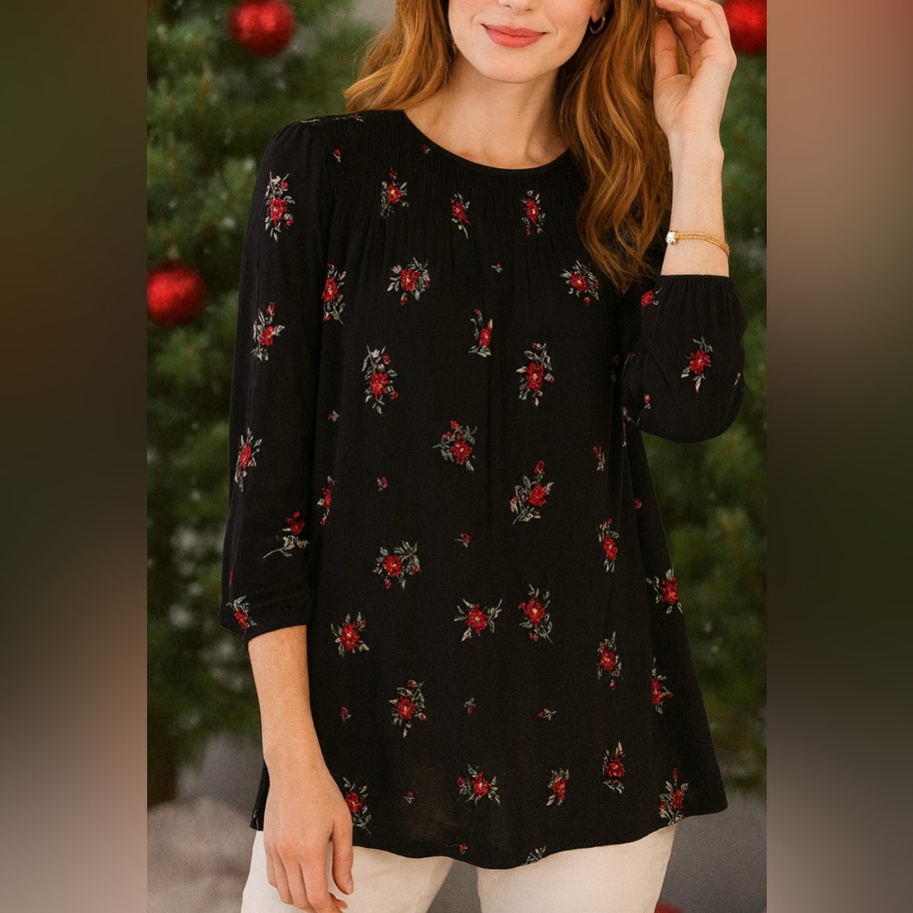 J.Jill Women’s Romantic Floral Tunic, Petite XS, NWT